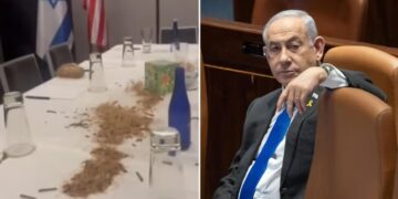 Arrojan gusanos e insectos sobre una mesa preparada para Netanyahu en un hotel de Washington