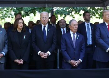 Saludo entre Kamala y Trump en la conmemoración de los atentados del 11-S