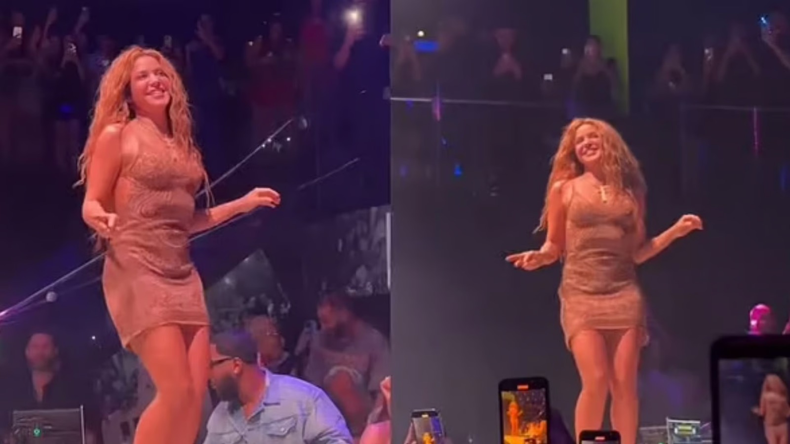 Shakira se molesta en el escenario luego de que fanáticos filmaran debajo  de su vestido