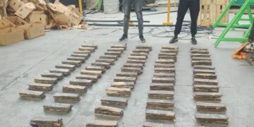 Incautan 360 láminas de presunta cocaína en carga de guineos; apresan 3 hombres en puerto manzanillo