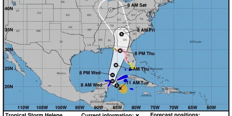 Huracán Helene se fortalece en su camino hacia la Florida donde llegará como un gran ciclón