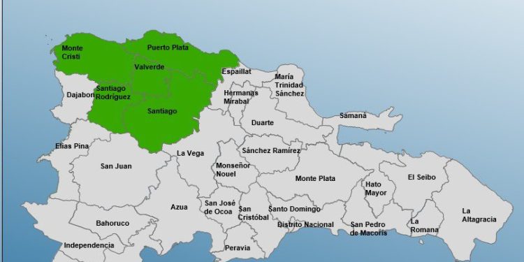 COE coloca 5 provincias en alerta verde