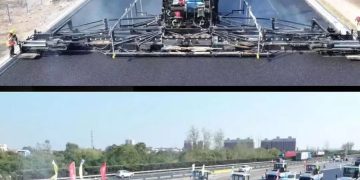 China asfalta una carretera de 150 kilómetros sin humanos