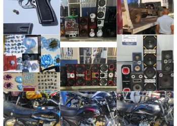 Policía recupera motocicletas y vehículos sustraídos, ocupa armas, sustancias narcóticas y bocinas por contaminación sónica en Villa Mella, SDN