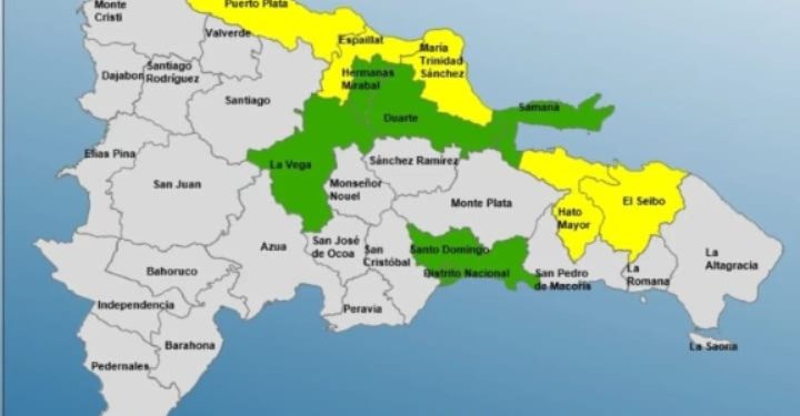 10 provincias y el DN bajo alerta por sistema frontal, según COE