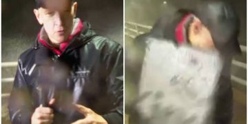 Objeto golpea un periodista  durante cobertura en vivo de huracán Milton