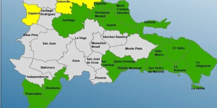 18 provincias y el DN bajo alerta por incidencia de vaguada