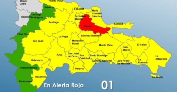 29 demarcaciones y el DN bajo alerta por influencia de vaguada y onda tropical