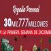 Gobierno entregará regalía primera semana de diciembre