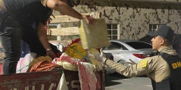 CESFronT y DNCD ocupan más de 291 libras de marihuana dentro de pacas de ropas usadas en Pedernales