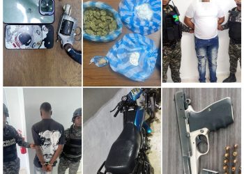 Policía ocupa narcóticos, armas de fuego y recupera motocicletas y celulares robados en Sabana Perdida, SDN.