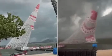 Tragedia en Brasil: Un árbol de Navidad gigante cayó y mató a un joven de 21 años