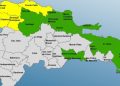 COE mantiene 4 provincias en alerta amarilla y aumenta 12 en verde