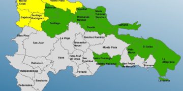 COE mantiene 4 provincias en alerta amarilla y aumenta 12 en verde