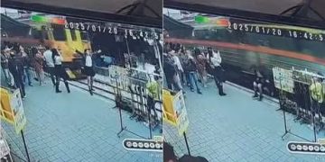 Tren golpea y casi arrolla turista que intentaba tomarse una foto arriesgada
