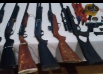 DINTEL ocupa siete armas de fuego ilegales, armas blancas y un berifón en allanamiento en Azua