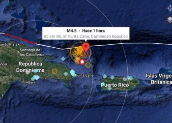 Dos sismos de magnitud 4.5 y 3.8 al este de Miches