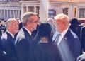 Presidente Abinader y Donald Trump conversan brevemente durante ceremonial al Papa Francisco