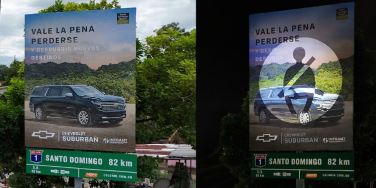 Santo Domingo Motors transforma vallas publicitarias de Chevrolet en señales de tránsito