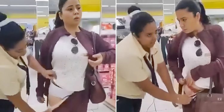 Mujer es sorprendida robando calzones tras ponérselos en tienda