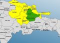 Mantienen 8 provincias en alerta amarilla y 2 en verde tras fortalecimiento de vaguada