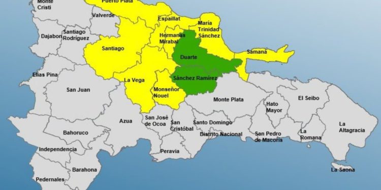 Mantienen 8 provincias en alerta amarilla y 2 en verde tras fortalecimiento de vaguada