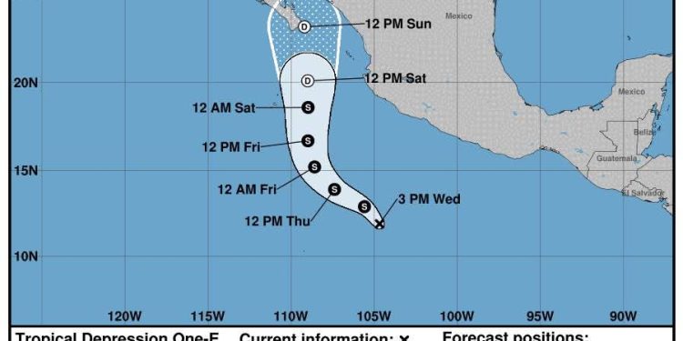 Se forma primera depresión tropical de 2025 en el Pacífico