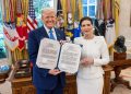 Embajadora en Washington presenta cartas credenciales a Donald Trump