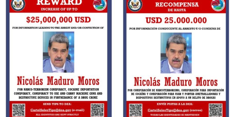 EEUU ofrece hasta US$ 25 millones por información que los ayude a arrestar a Nicolás Maduro