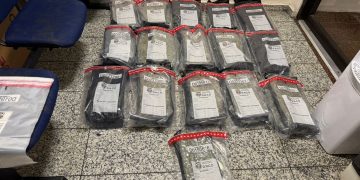 DNCD detiene extranjera en el AILA con dos maletas llenas de presunta marihuana