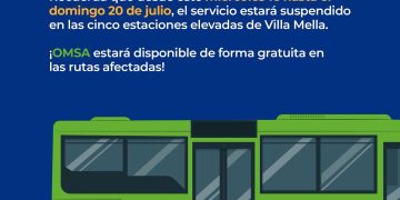 OPRET reitera suspensión del servicio en estaciones elevadas de la Línea 1 del Metro de Santo Domingo
