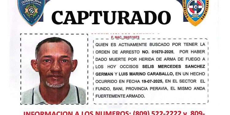 Policía Nacional captura en San Cristóbal a hombre acusado de doble homicidio en Baní