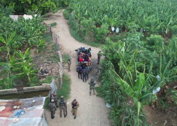 Con drones Ejército localiza y detiene a 17 haitianos indocumentados que se ocultaban en un platanal en Mao