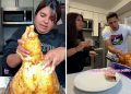 Le hizo creer a su novio que cocinó a una gallina embarazada y su reacción se volvió viral