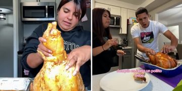 Le hizo creer a su novio que cocinó a una gallina embarazada y su reacción se volvió viral
