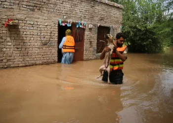 Atrapados entre el diluvio y el miedo, un pueblo fronterizo de Pakistán se niega a evacuar