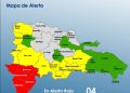 COE mantiene cuatro provincias en alerta roja, once en amarilla y nueve en verde