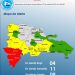 COE mantiene cuatro provincias en alerta roja, once en amarilla y nueve en verde