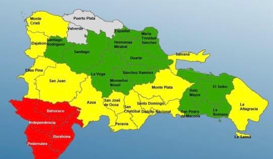 ¡Sigue disminución de alerta! 4 en roja, 12 y el DN en amarilla y 13 en verde