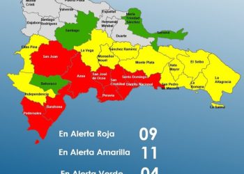 COE coloca 8 demarcaciones y el DN en alerta roja, 11 en amarilla y 4 en verde