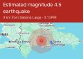 Se registra temblor de magnitud 4.5 en rd