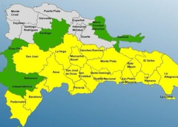 17 demarcaciones y el DN en alerta amarilla y 6 en verde, según COE