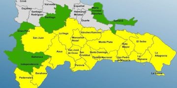17 demarcaciones y el DN en alerta amarilla y 6 en verde, según COE