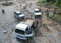 Fuerza de Tarea liderada por el Senpa, Ejército y PN sorprenden tres camiones extrayendo material en ribera del río Nigua en SC