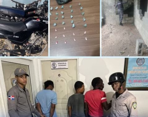 Policía apresa varios por robo y ocupa drogas en La Victoria