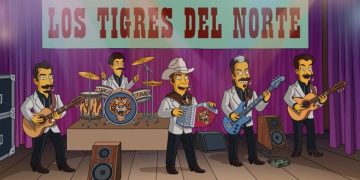 Los Tigres del Norte llegan a Los Simpson antes de su concierto en Santo Domingo