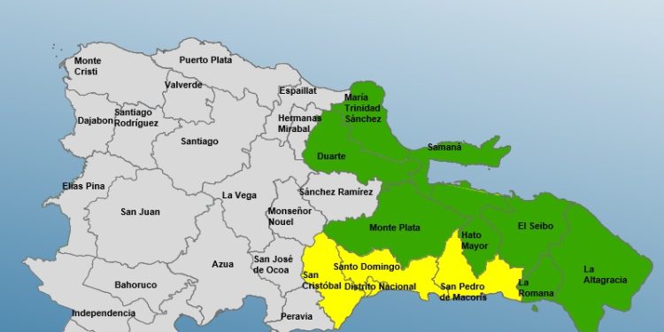 11 provincias y el DN en alerta por vaguada y sistema frontal