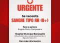 Solicitan donante de sangre O+ para Ángela Cerón Campusano