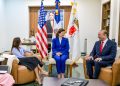 Alcalde Ulises Rodríguez recibe visita oficial de la embajadora de Estados Unidos y la vicepresidenta Raquel Peña