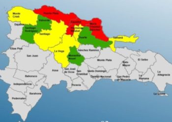 COE coloca 3 provincias en alerta roja, 5 en amarilla y 4 en verde por incidencia de sistema frontal